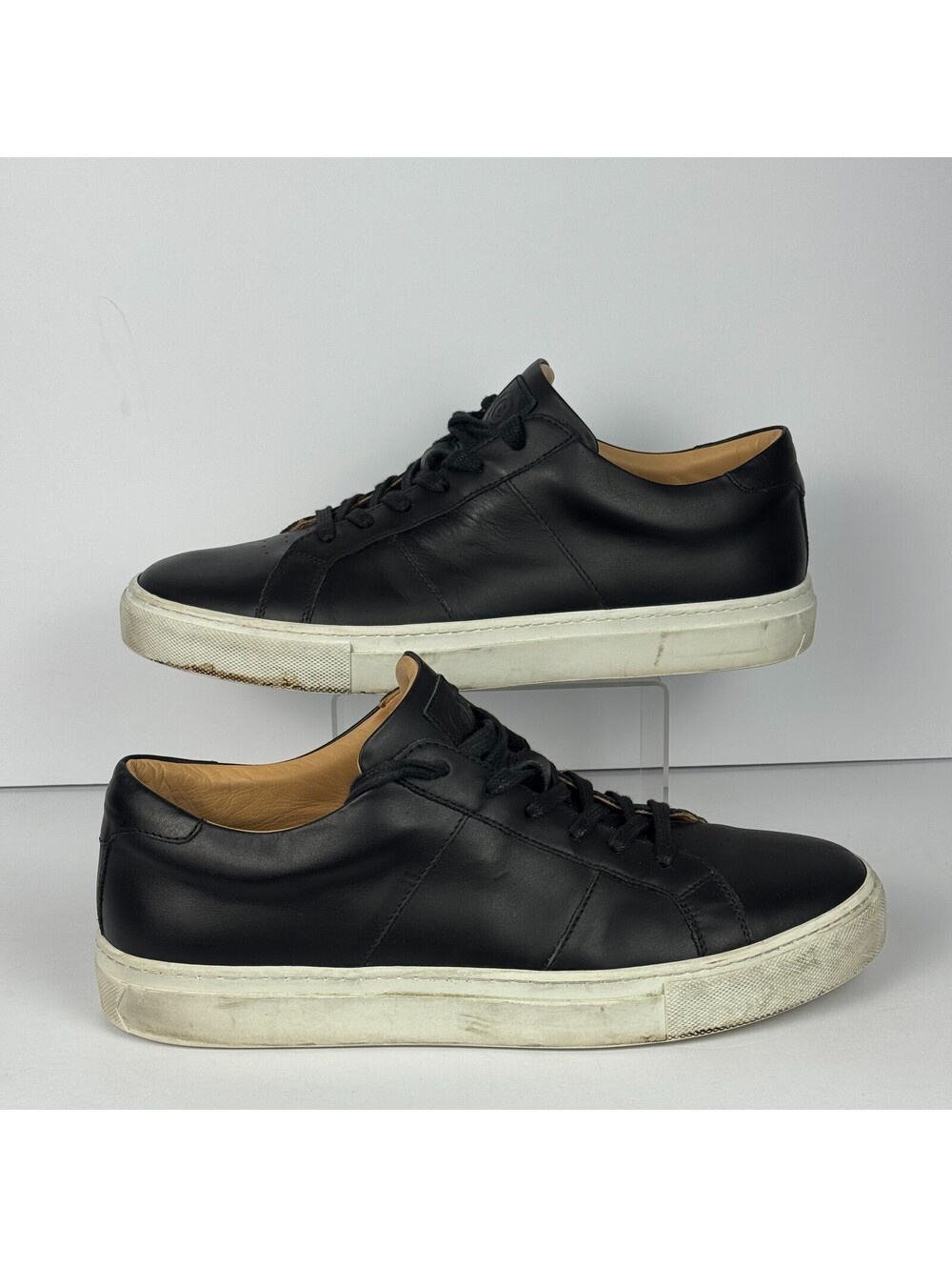 Greats Brooklyn Royale Mens Size 10 Black Leather Sneakers Shoes Made in Italy